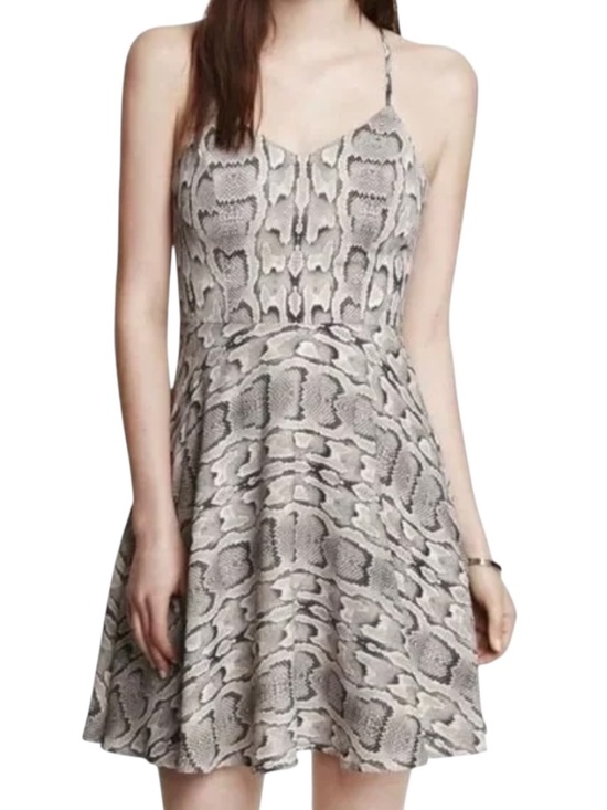 Express Dresses & Skirts - Express Snake Print Halter Fit & Flare Dress - Size 4
